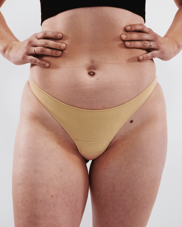 String Anti Camel Toe | Beige coton | Mila